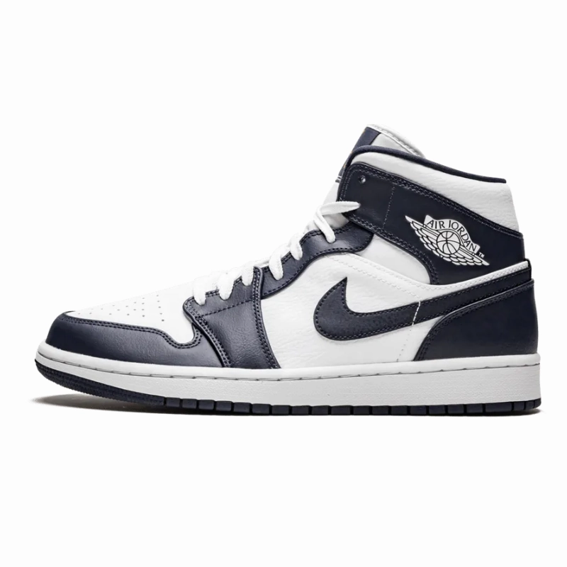 Iconic Style High Cushion Air Jordan 1 Mid Obsidian White Metallic Gold