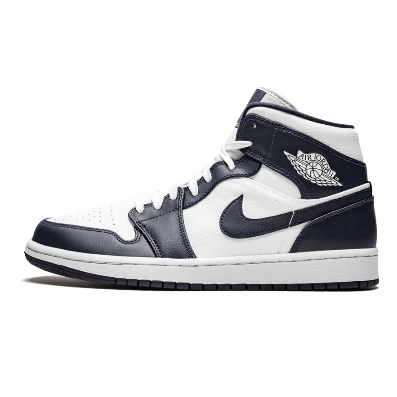 Air Jordan 1 Mid Obsidian White Metallic Gold synthetic materials