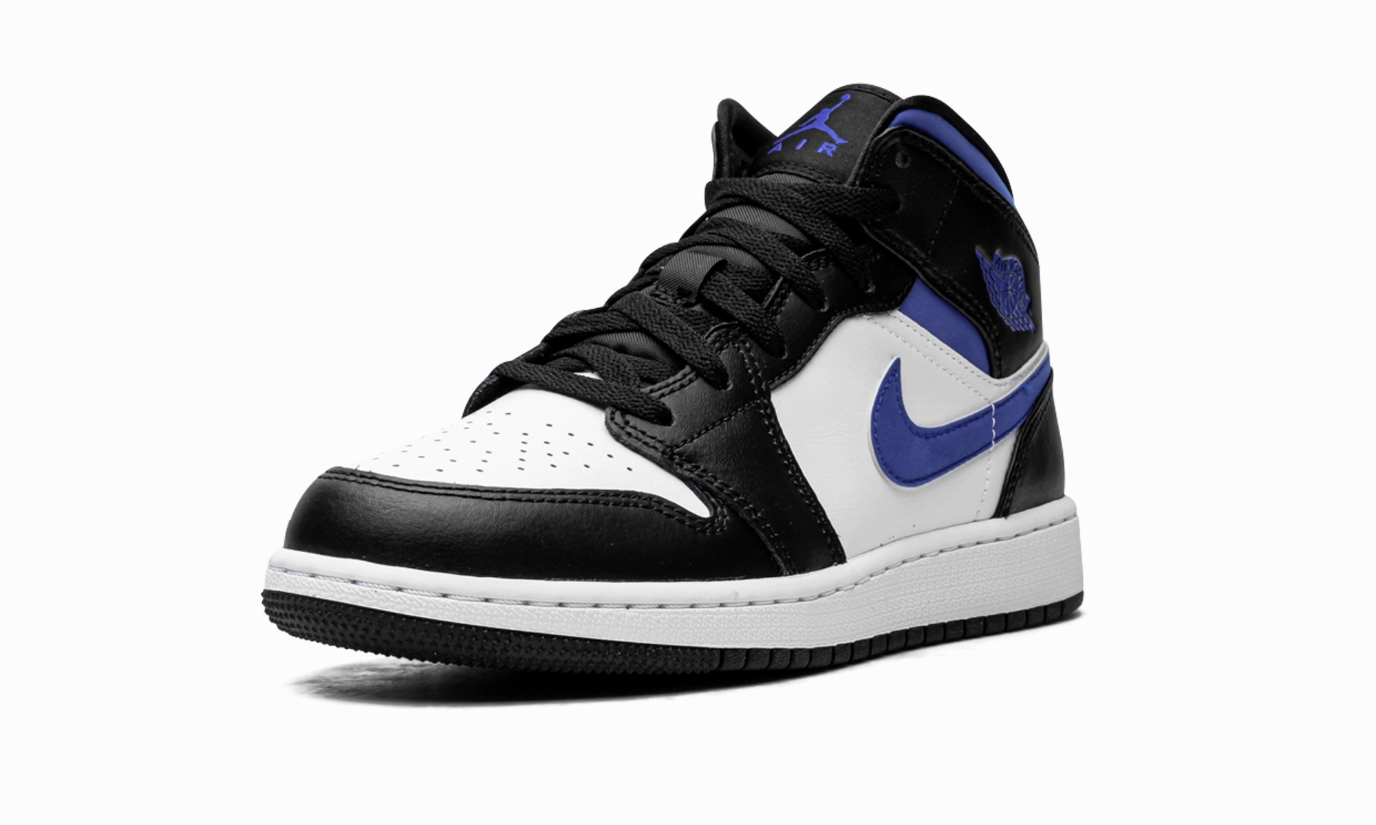 Stylish Flex Air Jordan 1 Mid GS "Racer Blue / Black / White"