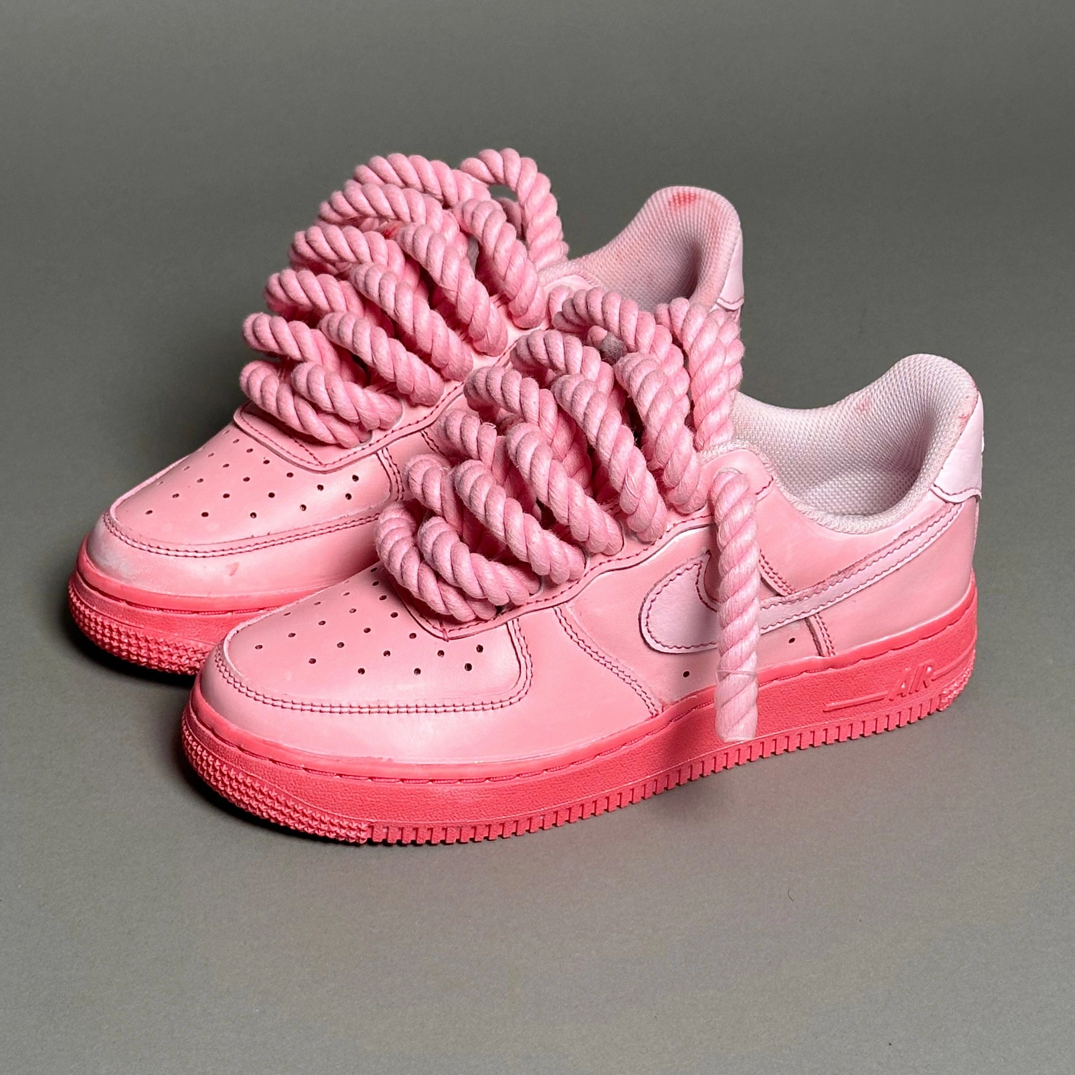 easy - clean shoes Nike Air Force 1 Rope Laces??Total Pink