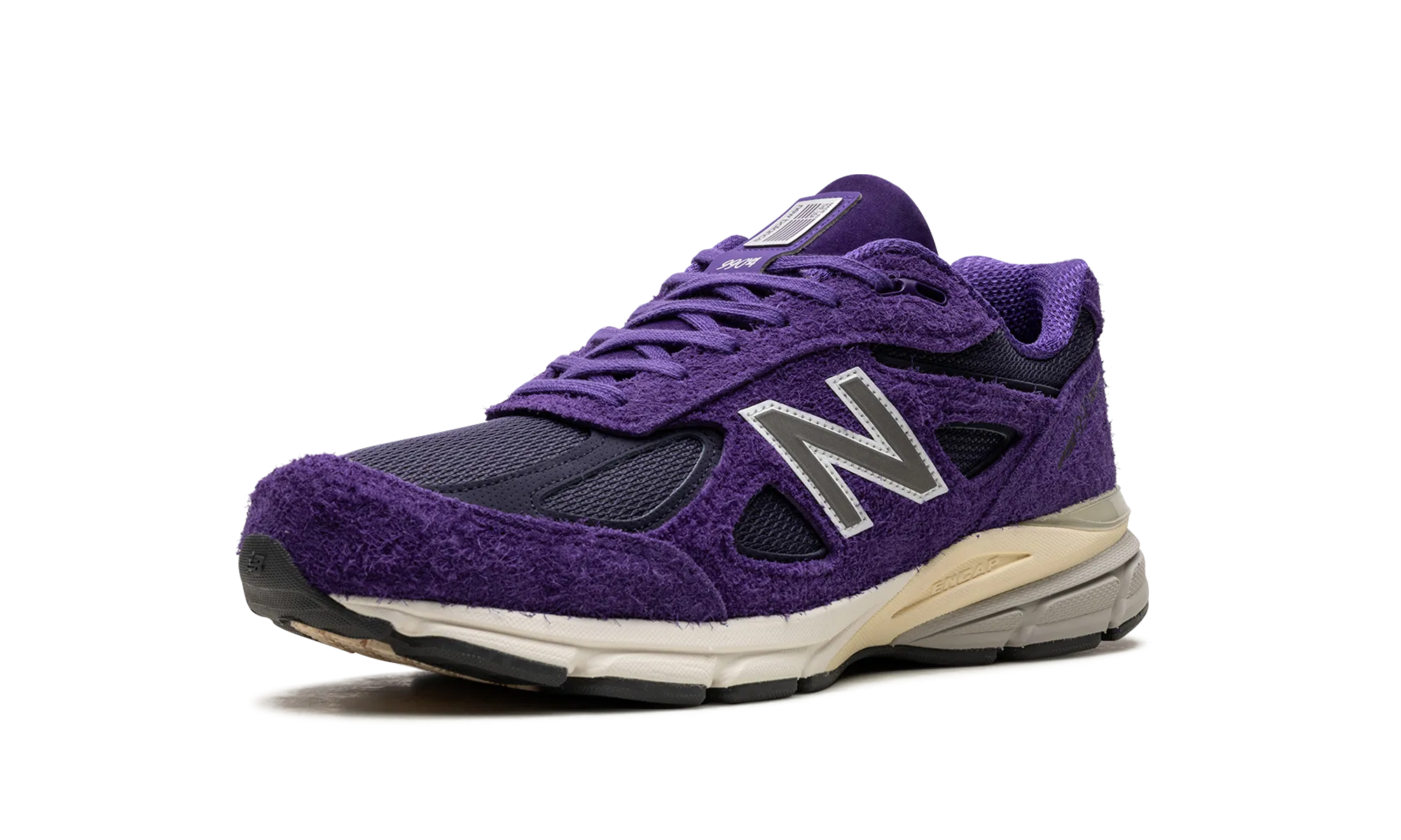 running in a bog area shoes Sweat - wicking 990V4 "Purple Suede"