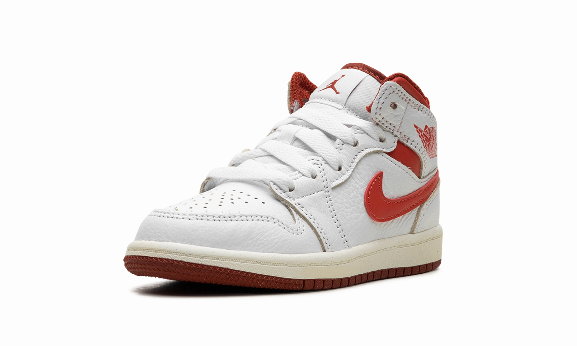 Easy Comfort Daily Runs Air Jordan 1 Mid SE PS "White / Dune Red"