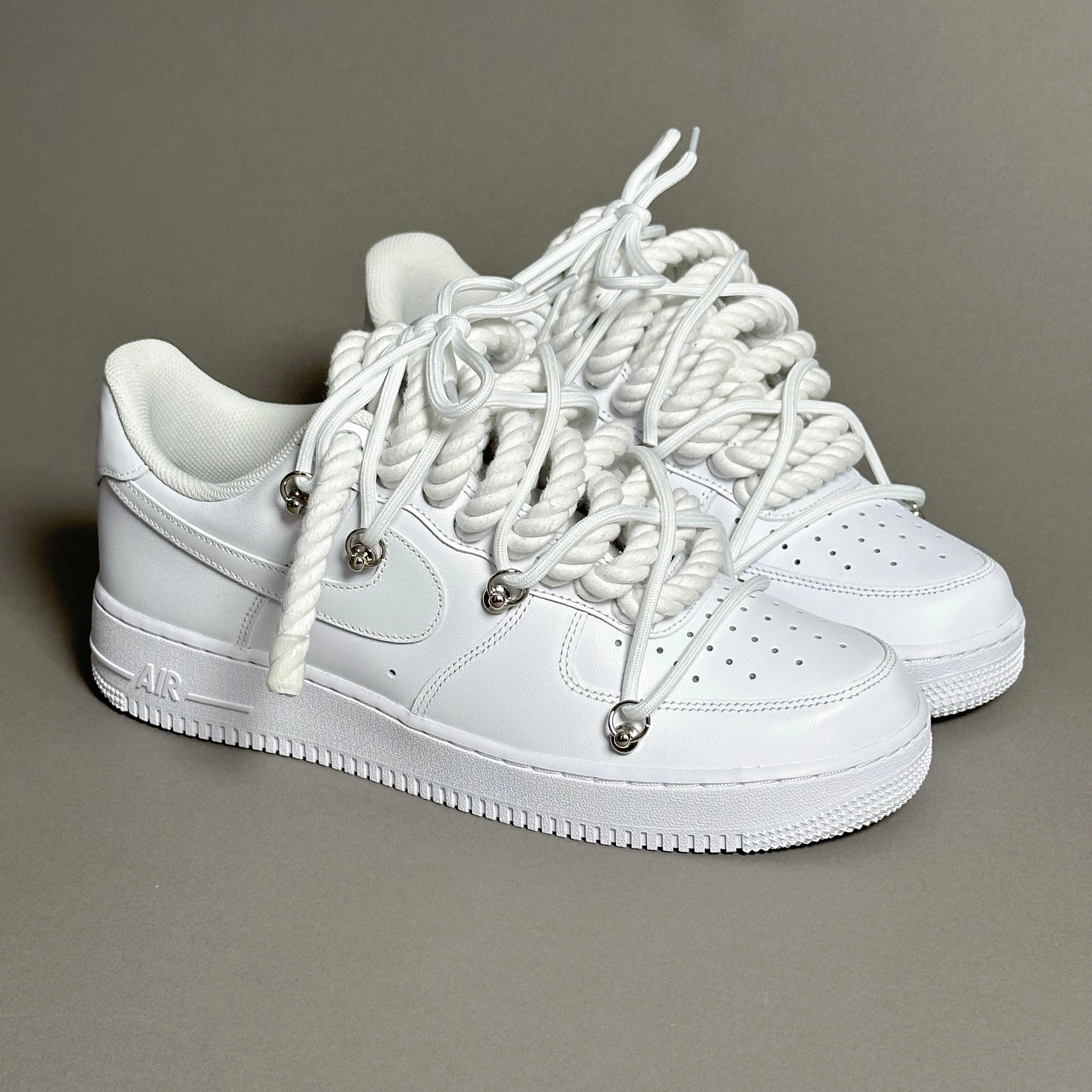 Nike Air Force 1 Rope Laces??Triple White Full Coverage