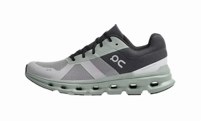 Cloudaway "Alloy Moss" running in sloped tracks shoes