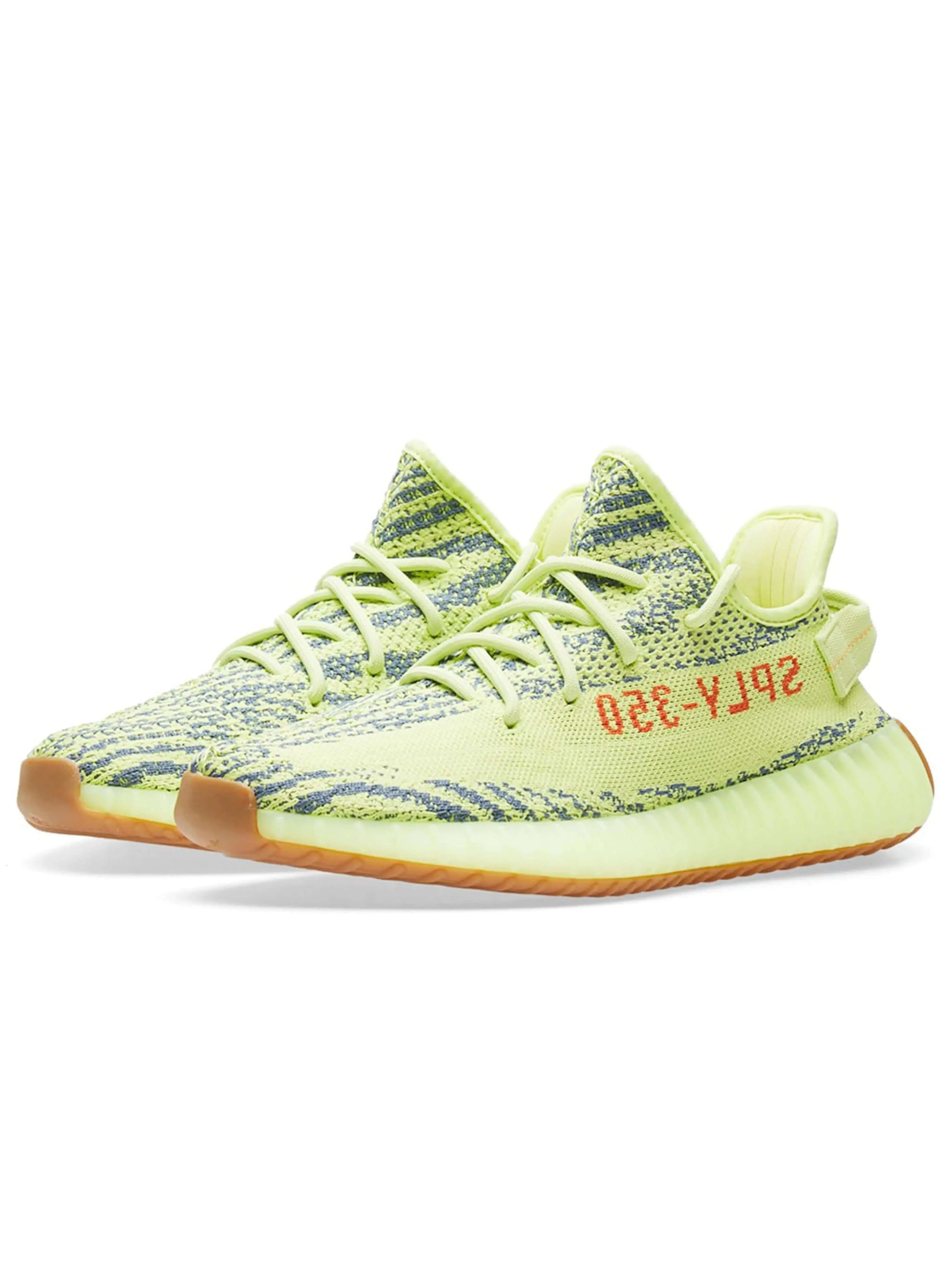 Stone Step Soft Lining Shoes Adidas Yeezy Boost 350 V2 Semi Frozen Yellow