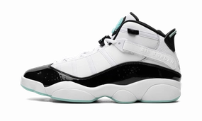 Jordan 6 Rings "Tropical Twist" running on concrete