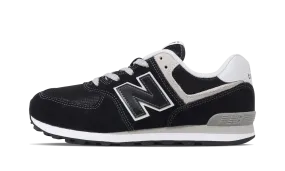 574 Core GS "Black Grey" thick insole shoes adjustable fit shoes