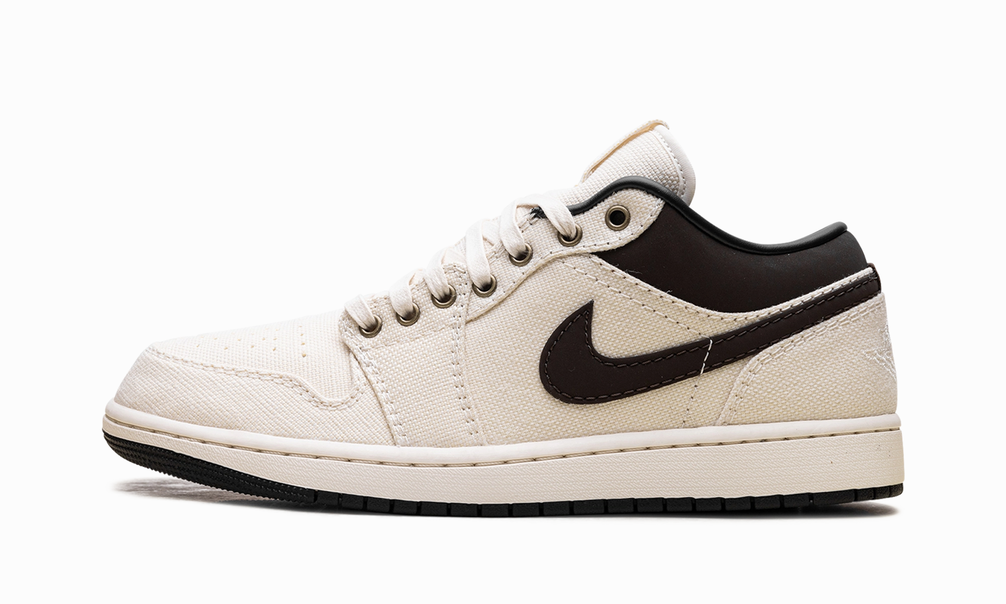 Air Jordan 1 Low Premium "Pale Ivory Baroque Brown" Cushioned Feel