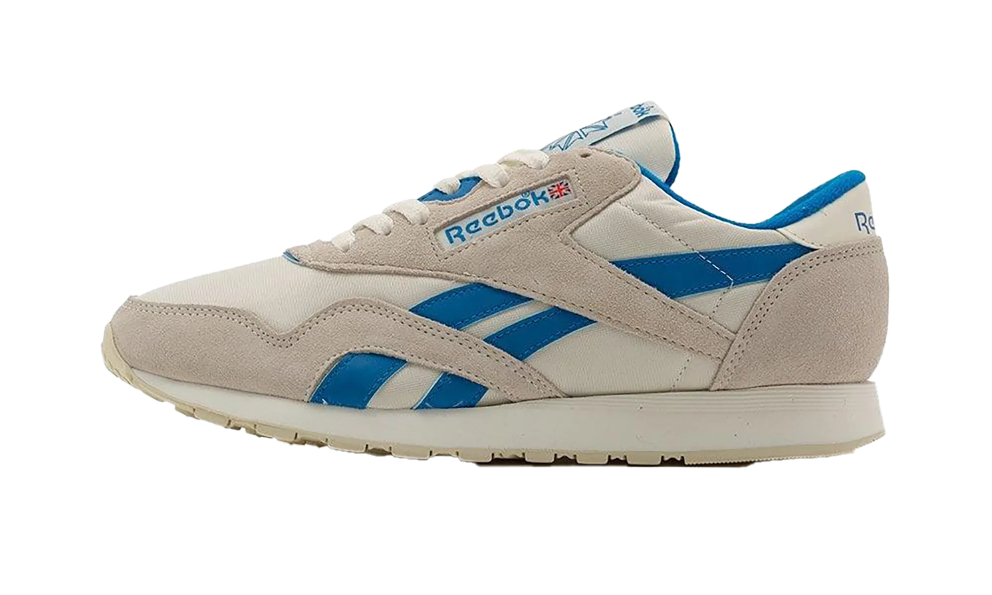 Classic Nylon 1991 Vintage "Beige/Blue" running in dry tracks shoes heavy - duty upper shoes